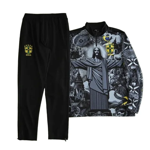 2425 Brazil Jesus Training suit set