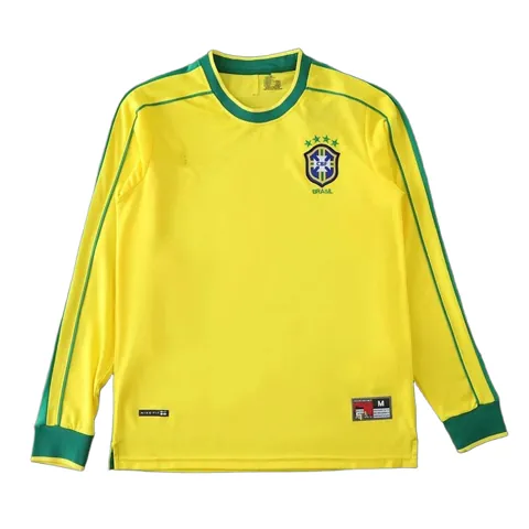 1998 retro Brazil home Long sleeved retro Fan version