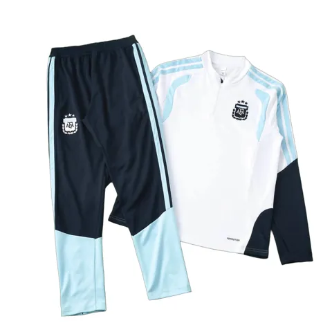 2026 FIFA World Cup Argentina White Half zip training suit set