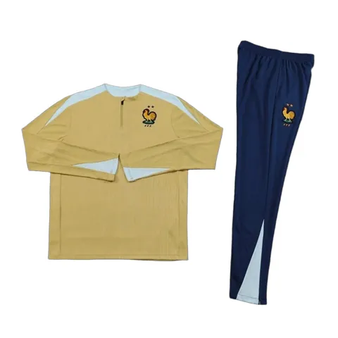 2425 France golden Training suit set Player version