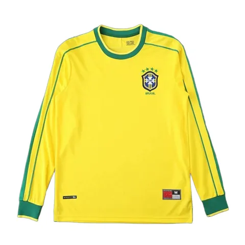 1998 season Brazil home Long sleeved retro Fan version